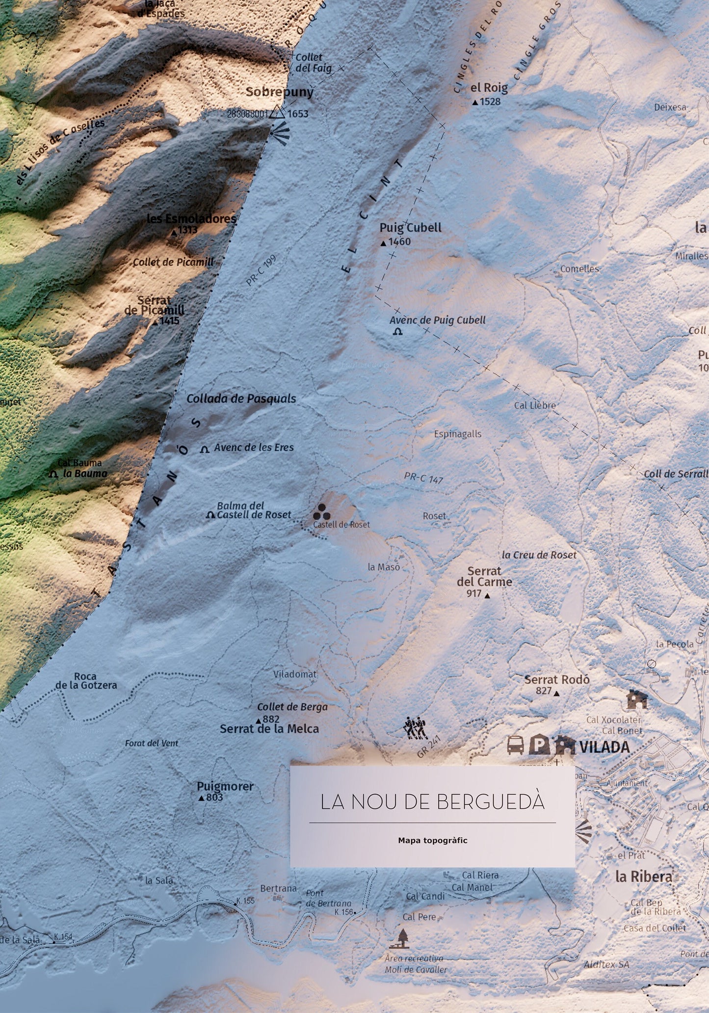 LA NOU DE BERGUEDÀ. Mapa topográfico.
