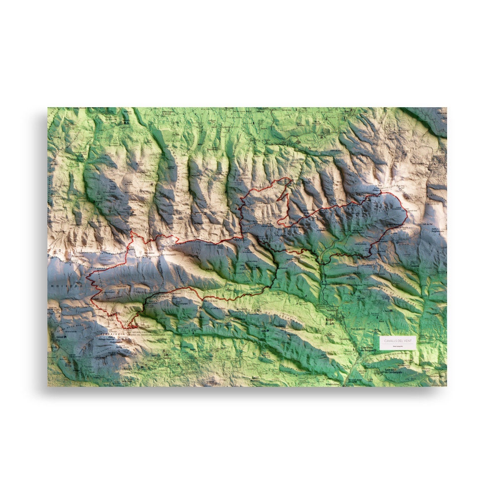 CAVALLS DEL VENT. Mapa topográfico del recorregut.