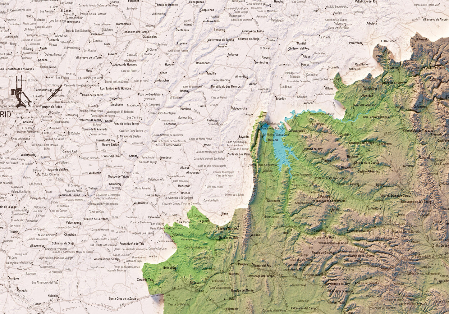 CUENCA. Mapa topográfico.