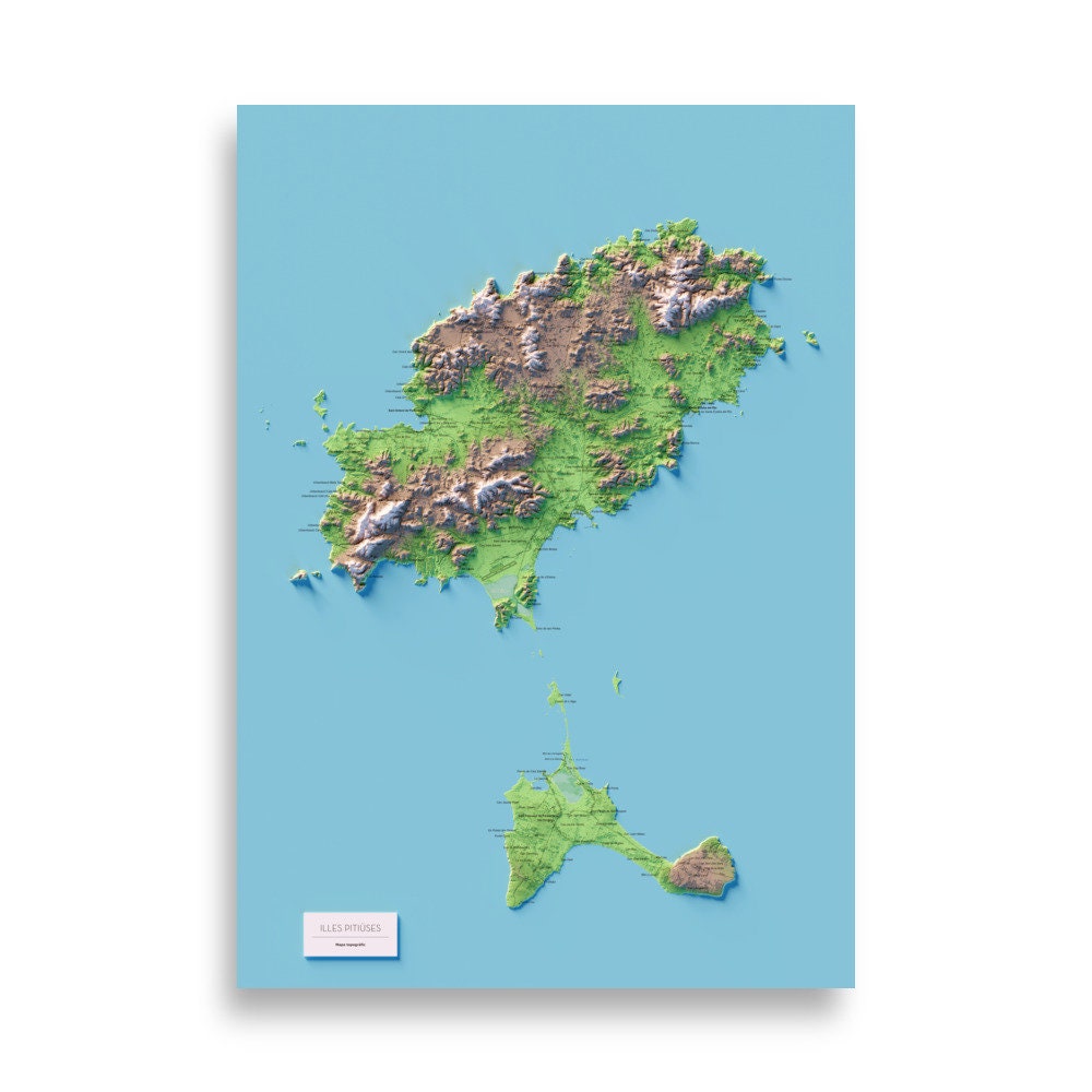 ILLES PITIÜSES (EÏVISSA I FORMENTERA). Mapa topográfico.