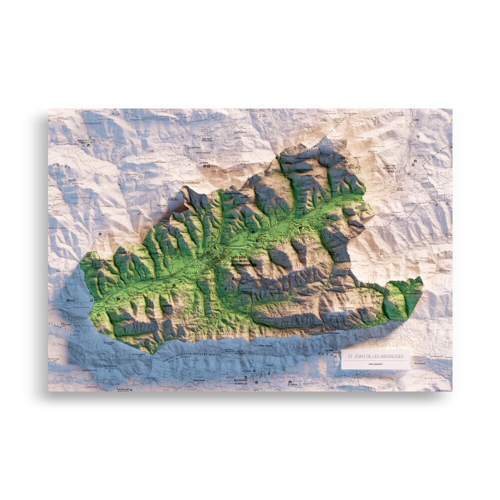 SANT JOAN DE LES ABADESSES. Mapa topográfico.
