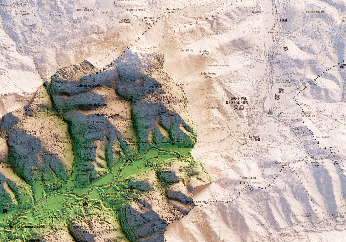 SANT JOAN DE LES ABADESSES. Mapa topográfico.