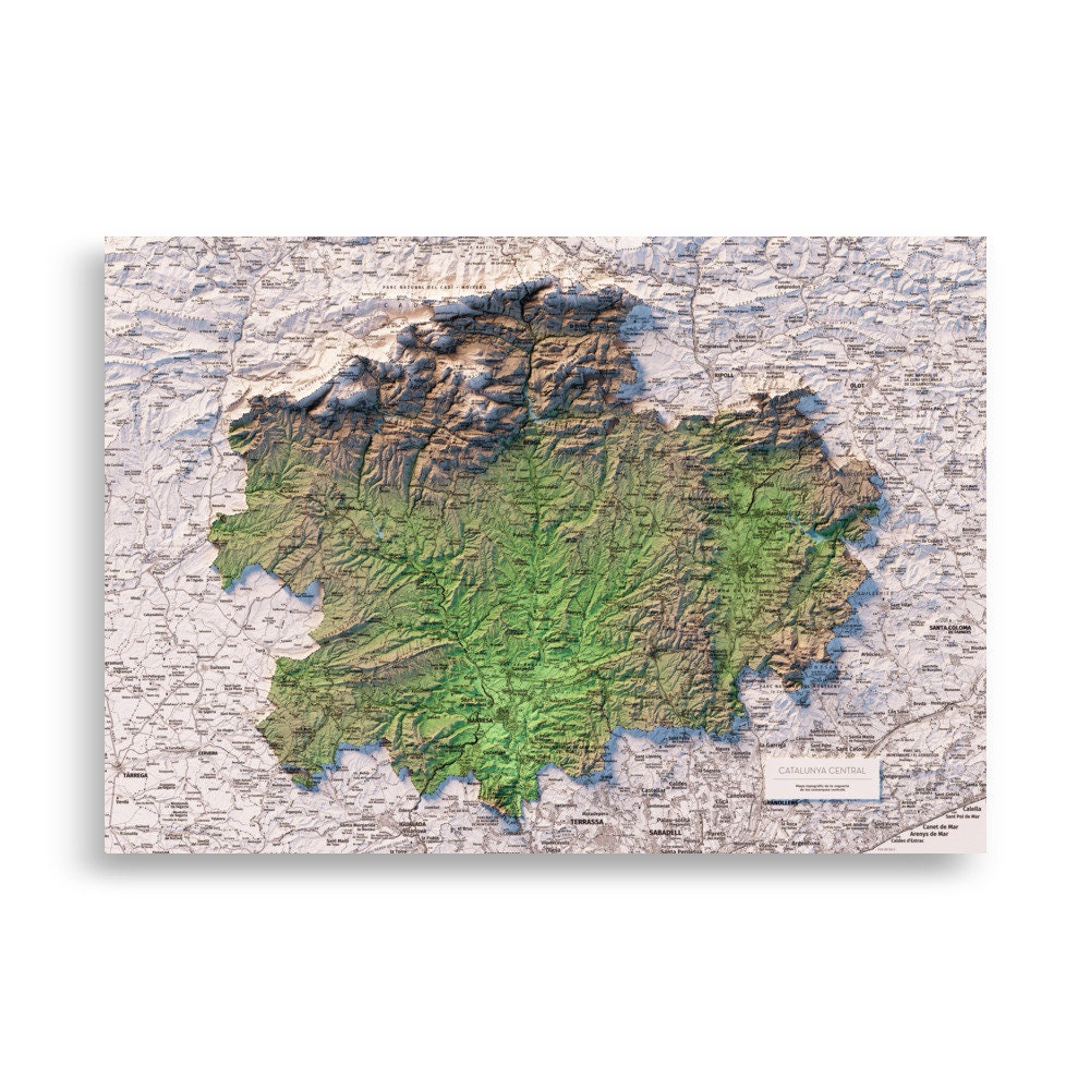 CATALUNYA CENTRAL. Mapa topográfico.