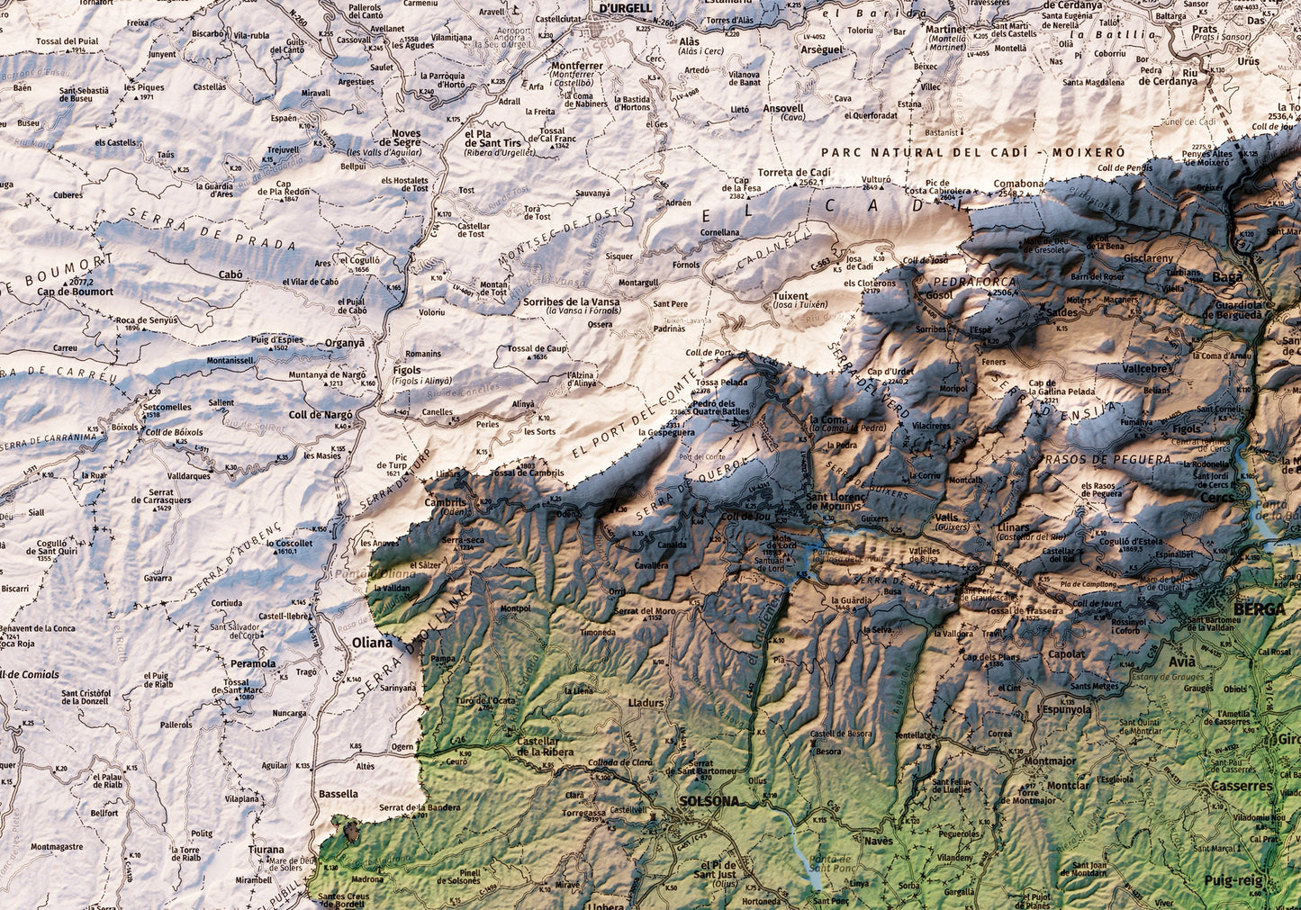 CATALUNYA CENTRAL. Mapa topográfico.