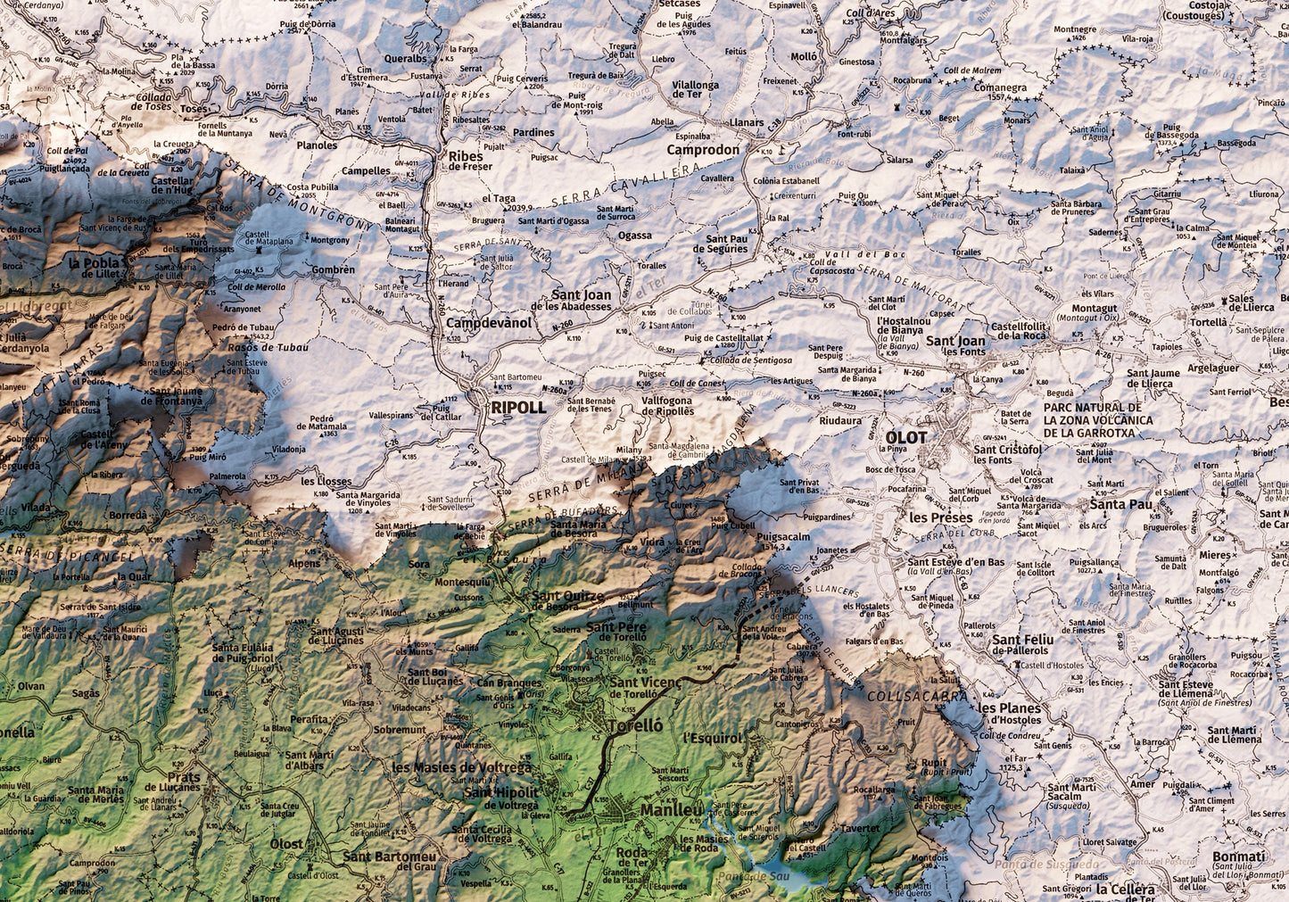 CATALUNYA CENTRAL. Mapa topográfico.