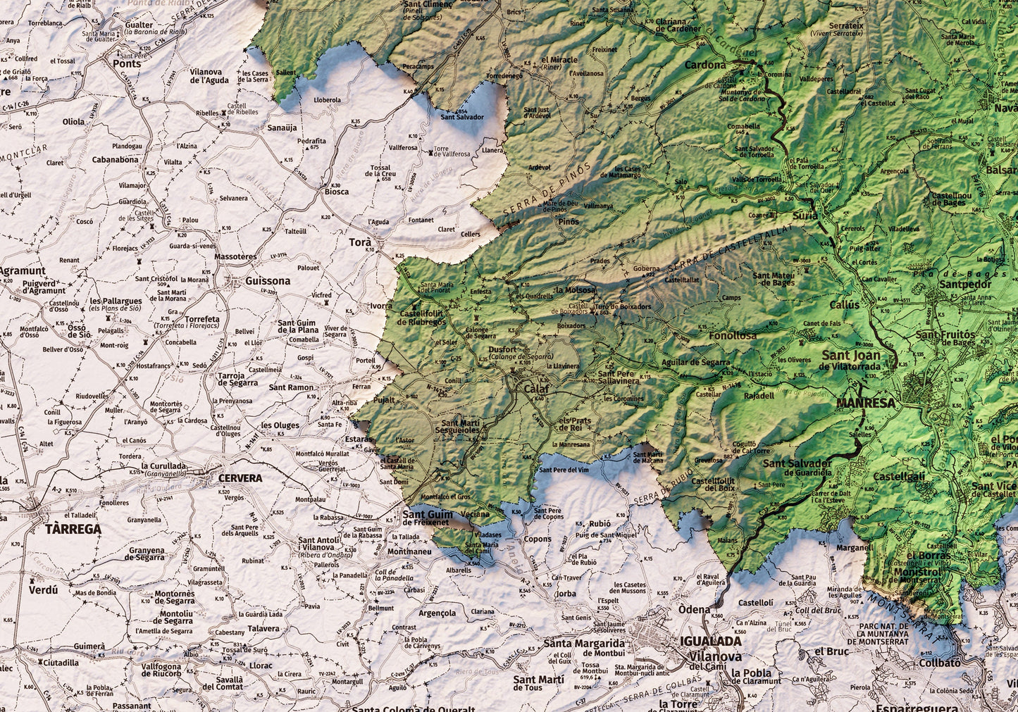 CATALUNYA CENTRAL. Mapa topográfico.