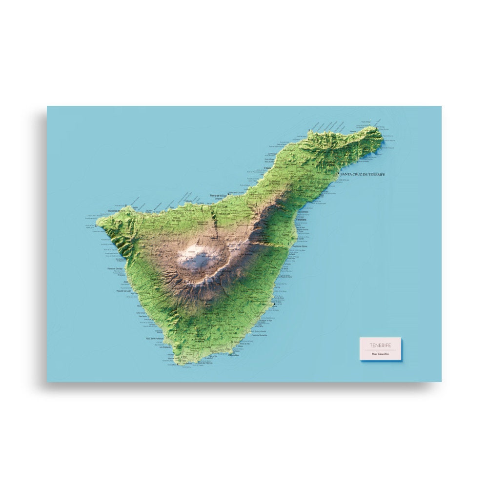 TENERIFE. Mapa topográfico.