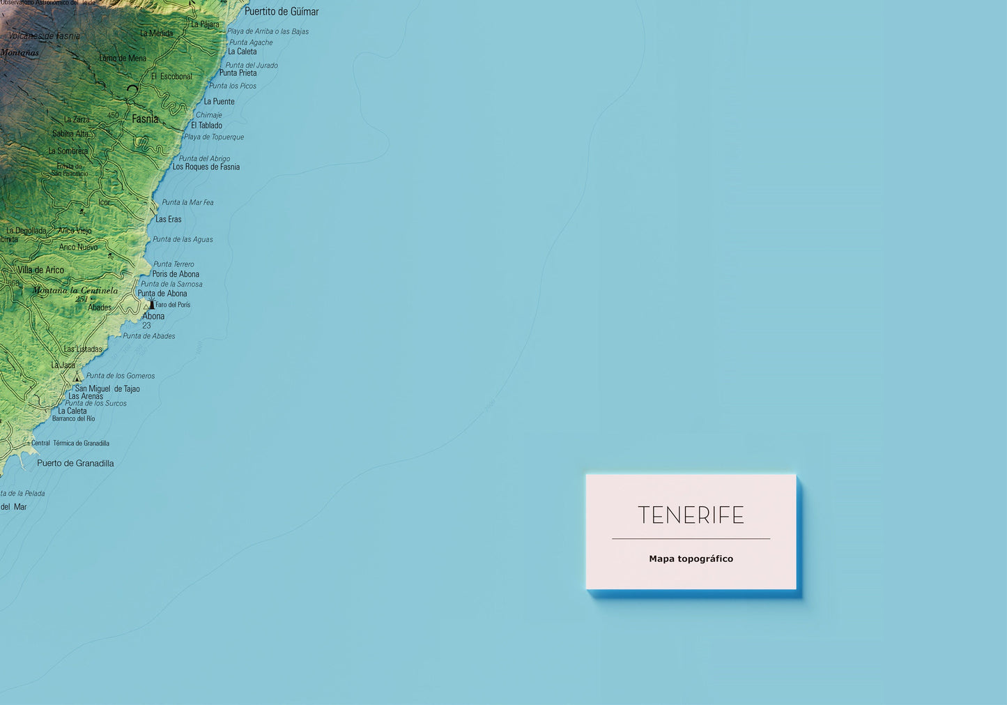 TENERIFE. Mapa topográfico.