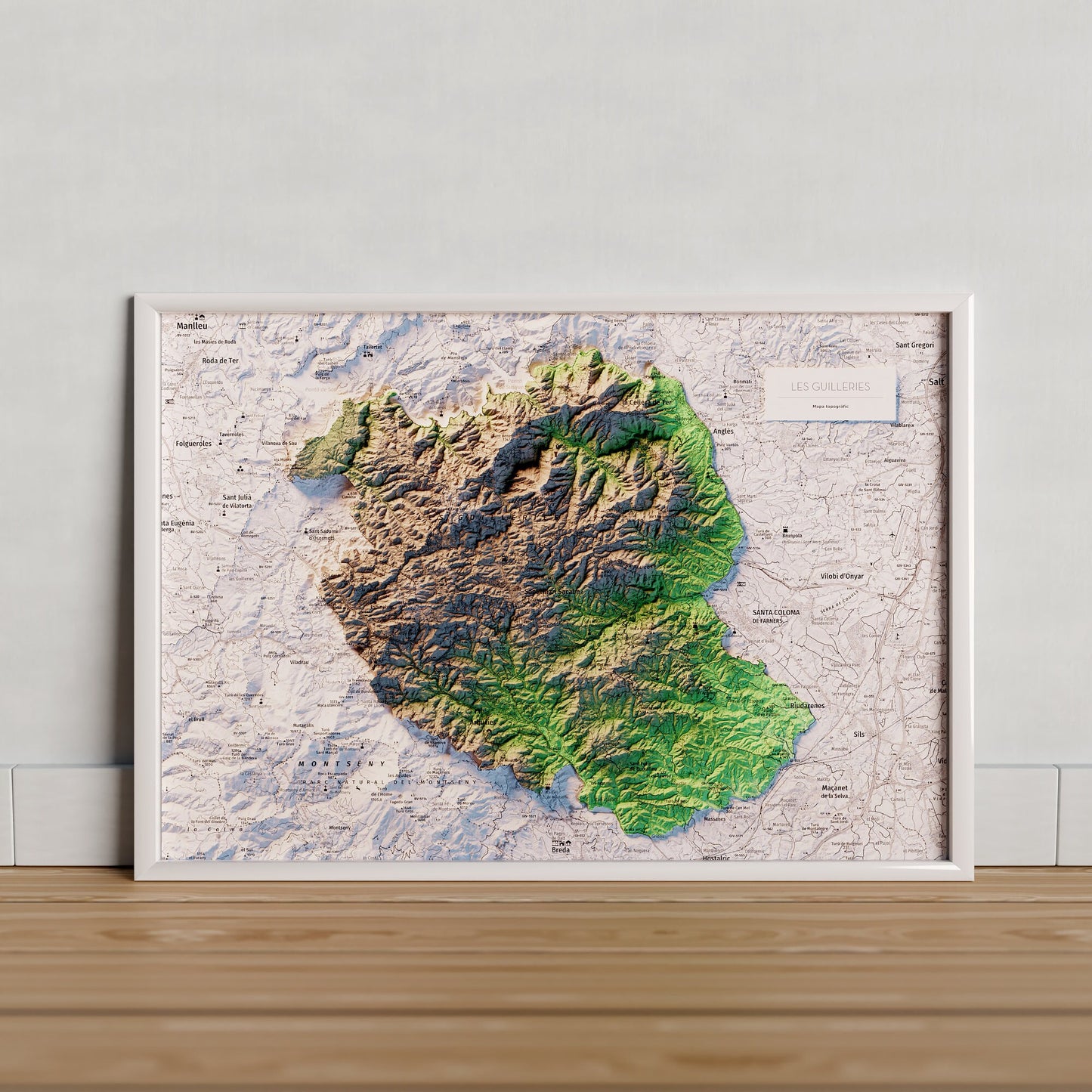 LES GUILLERIES. Mapa topográfico.