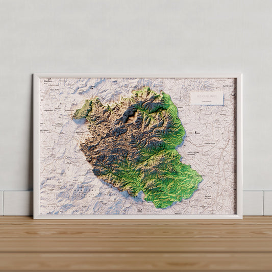 LES GUILLERIES. Mapa topográfico.