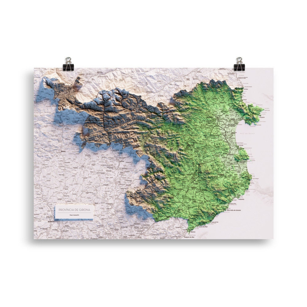 PROVÍNCIA DE GIRONA. Mapa topográfico.