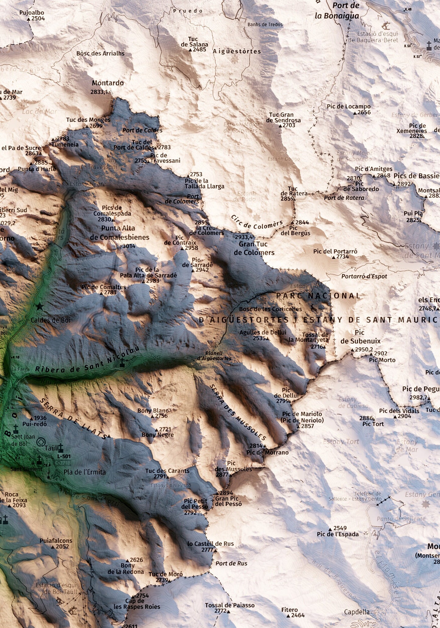 ALTA RIBAGORÇA. Mapa topográfico.