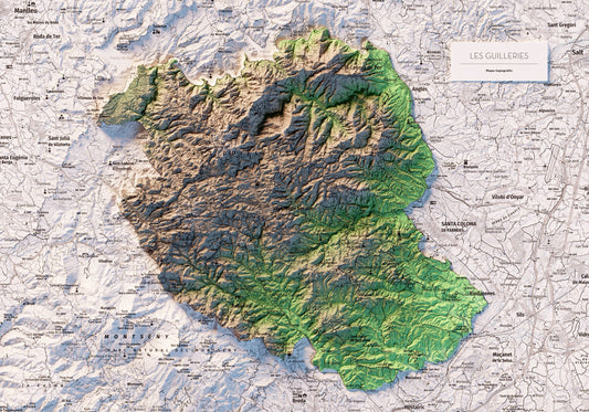 LES GUILLERIES. Mapa topográfico.
