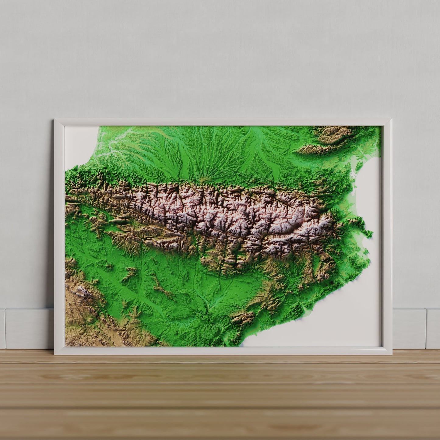 PIRINEUS. Mapa de relleu artístic colors clàssics de Trobart.