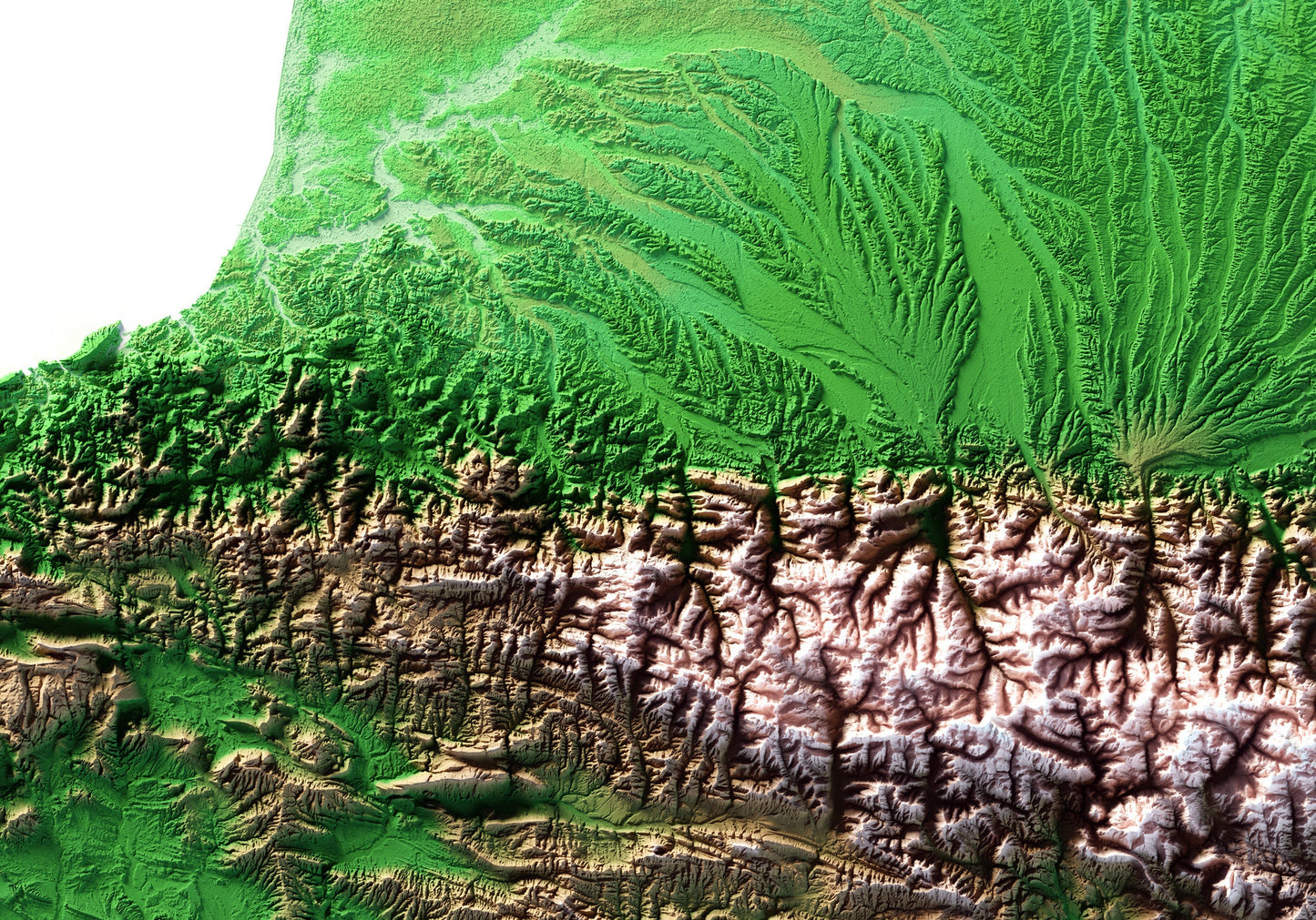 PIRINEUS. Mapa de relleu artístic colors clàssics de Trobart.