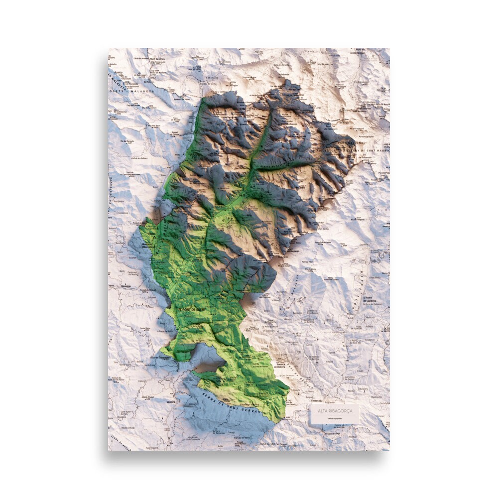 ALTA RIBAGORÇA. Mapa topográfico.
