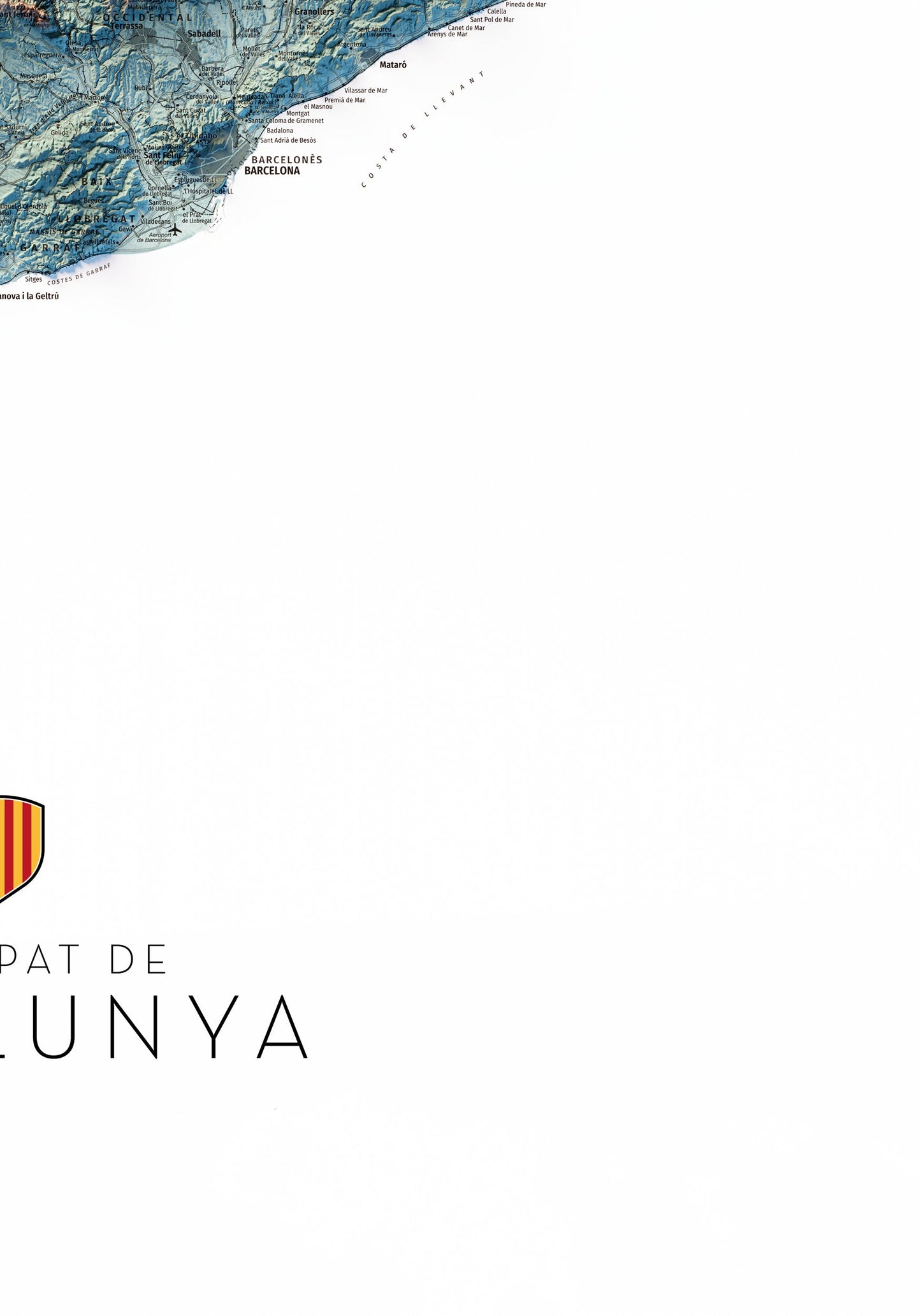 PRINCIPAT DE CATALUNYA. Mapa topográficos complementaris blau i taronja.