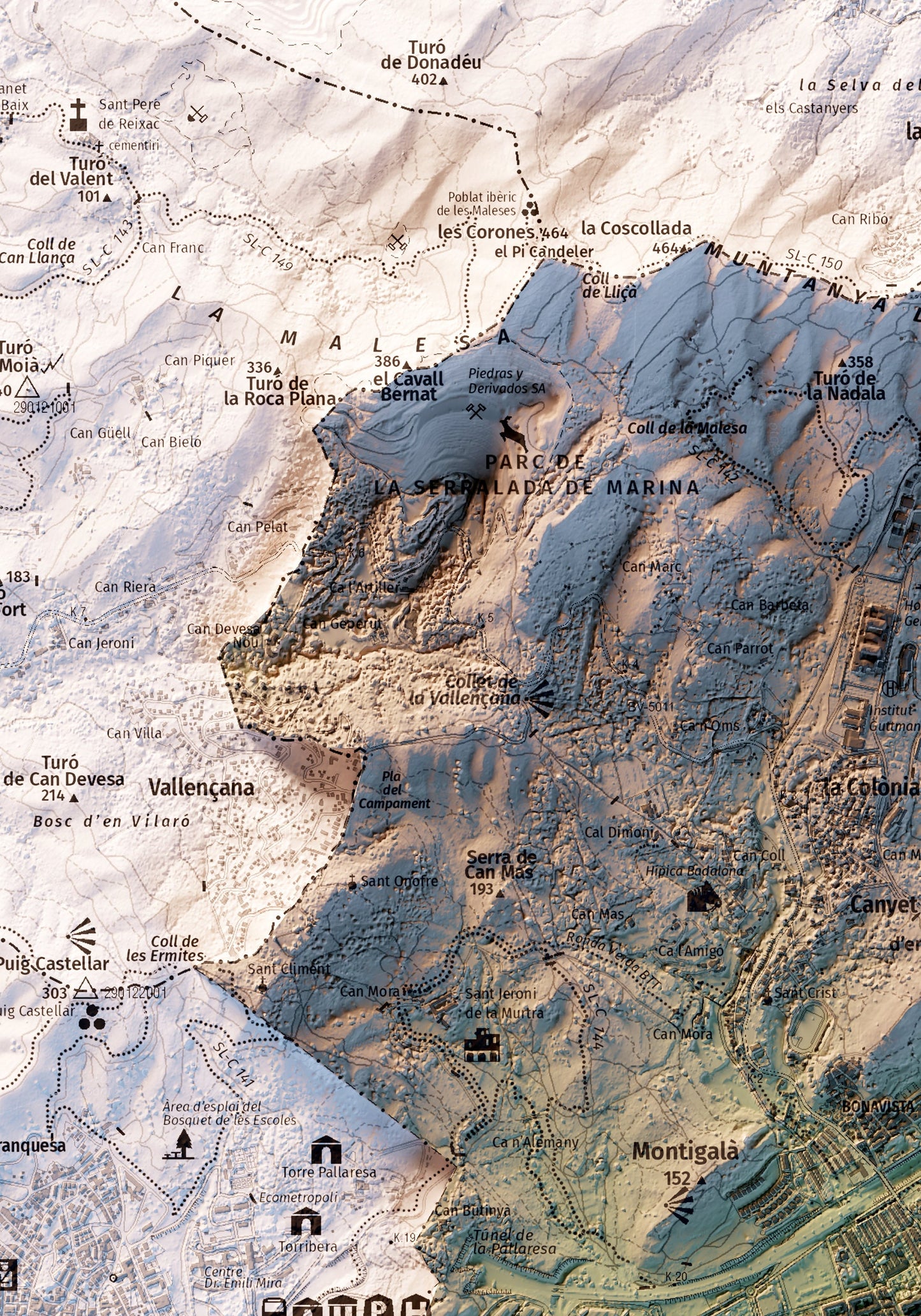 BADALONA. Mapa topográfico.