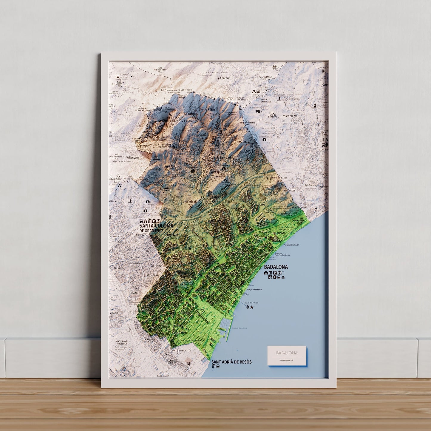 BADALONA. Mapa topográfico.