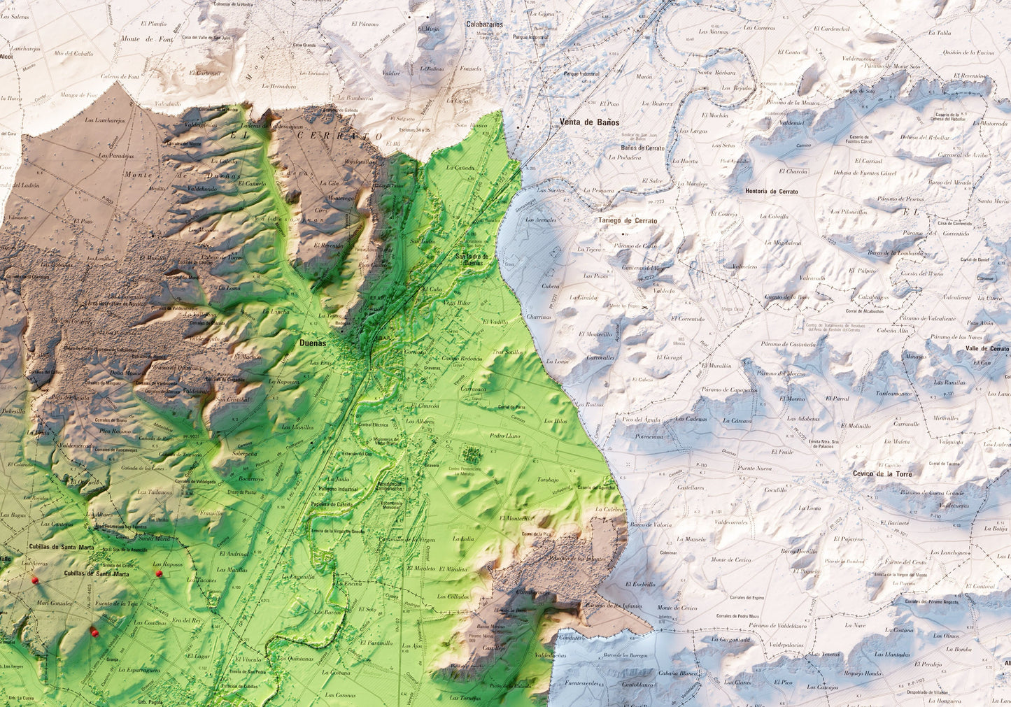 DO CIGALES. Mapa topográfico.