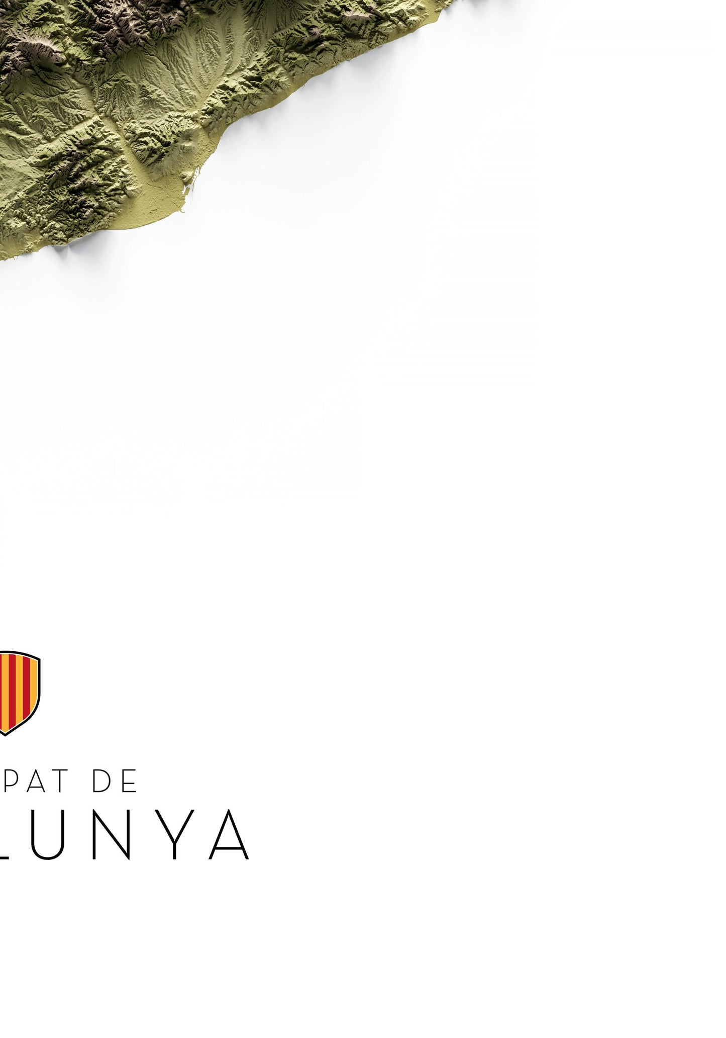 CATALUNYA. Mapa de relleu artístics terrosos.