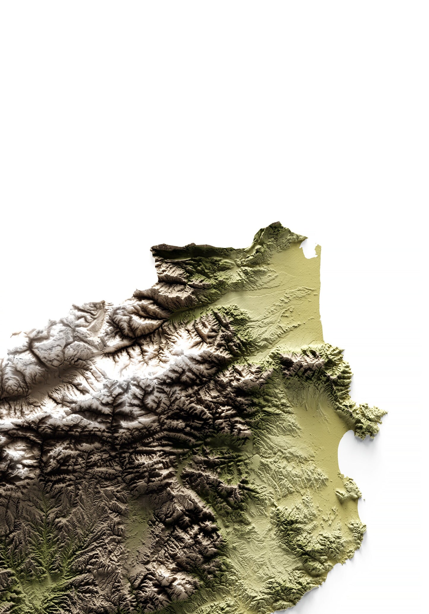 CATALUNYA. Mapa de relleu artístics terrosos.