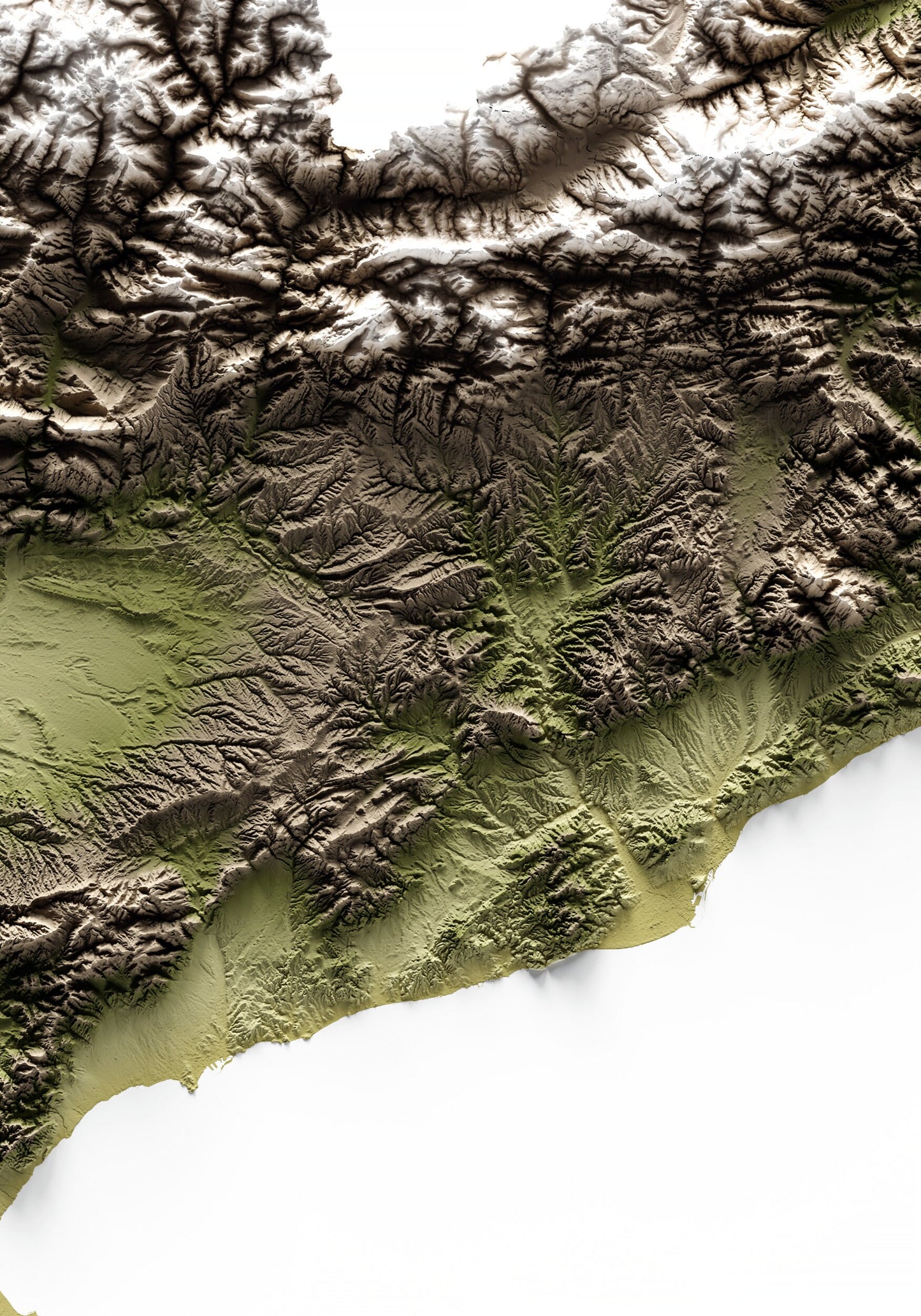 CATALUNYA. Mapa de relleu artístics terrosos.