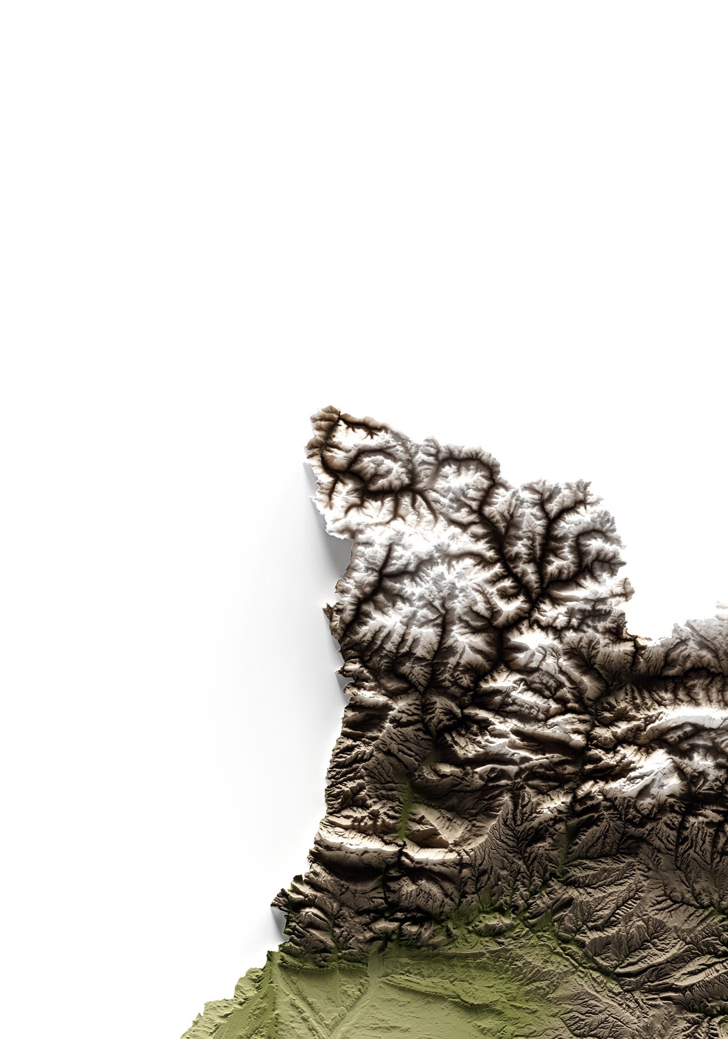 CATALUNYA. Mapa de relleu artístics terrosos.