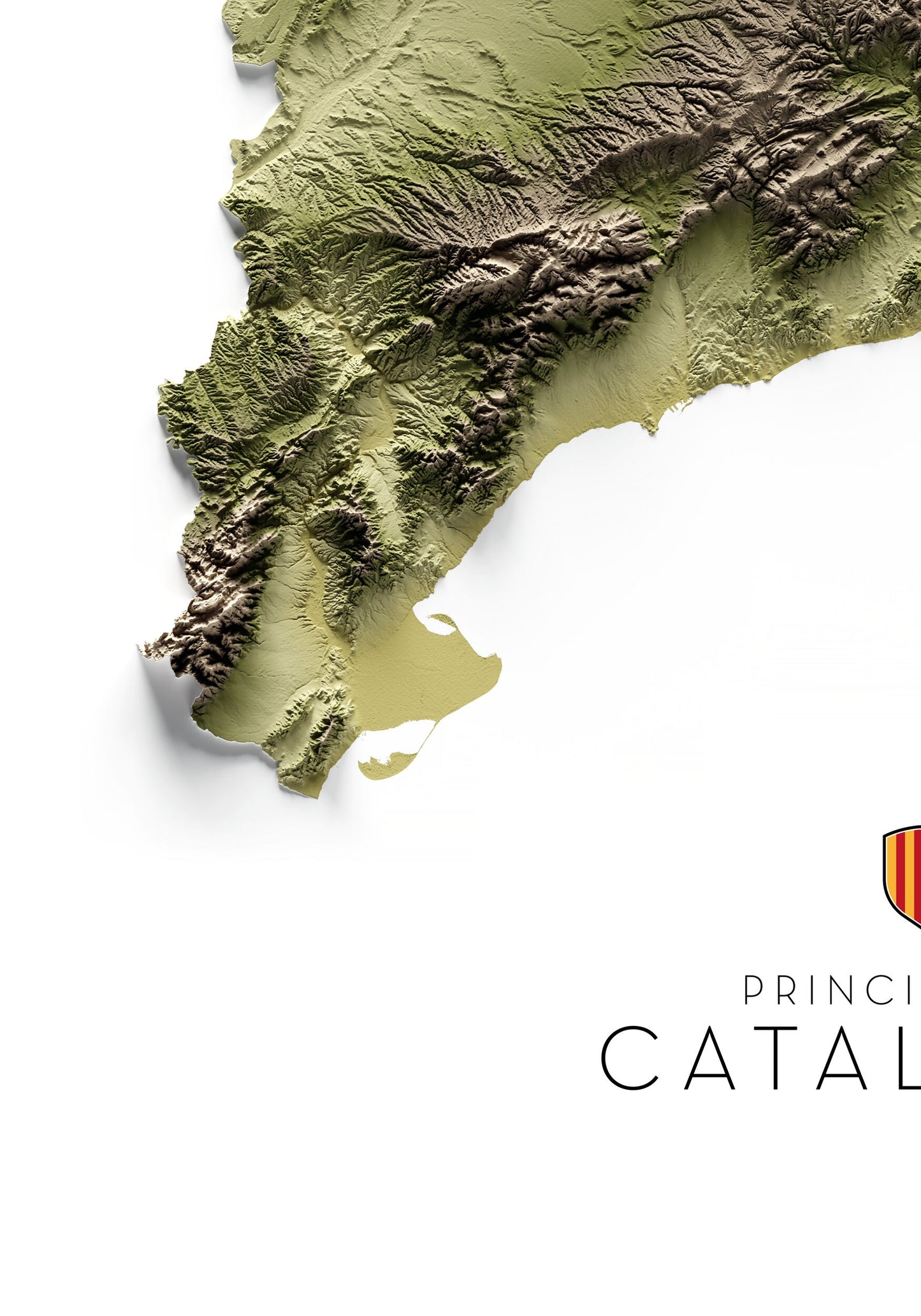 CATALUNYA. Mapa de relleu artístics terrosos.