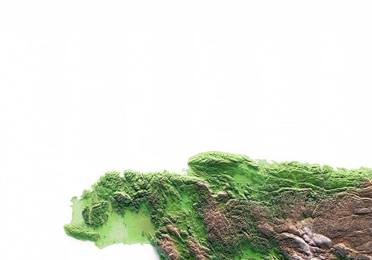 JAMAICA. Mapa de relieve clásico.