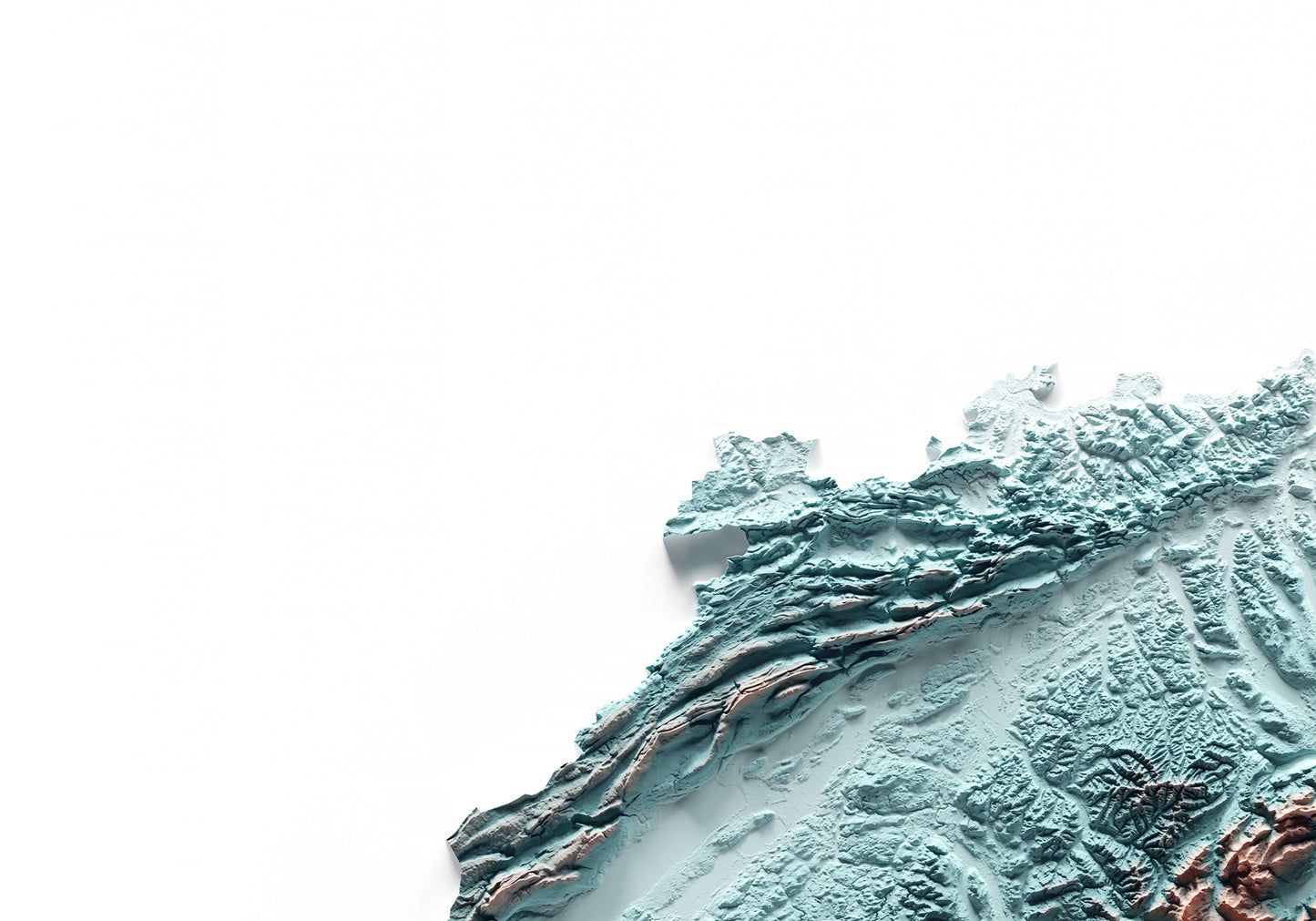 SUIZA. Mapa de relieve con contraste.