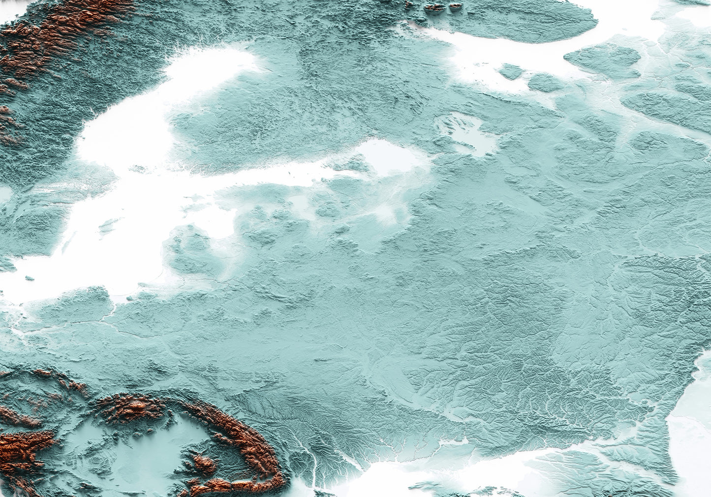 EUROPE. Mapa de relieve con contraste.