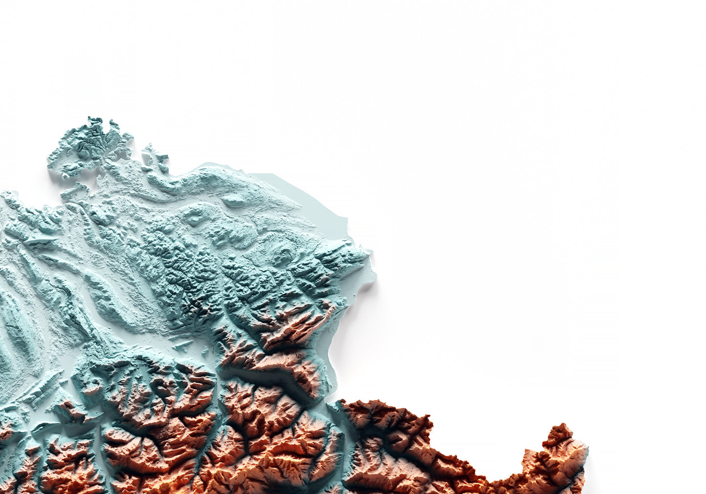 SUIZA. Mapa de relieve con contraste.