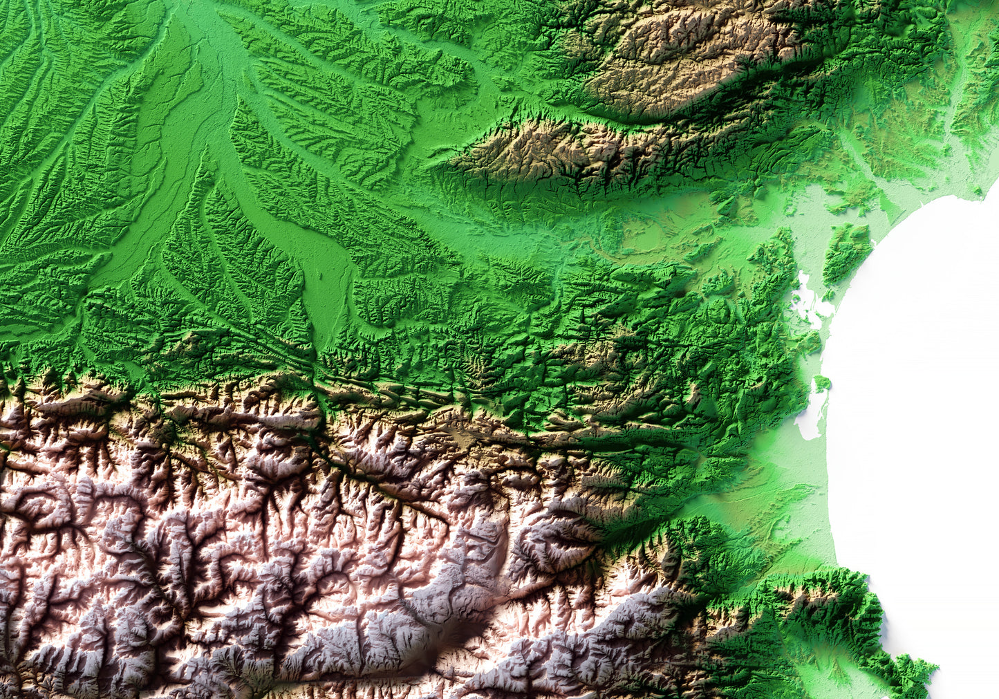 PIRINEOS. Mapa de relieve clásico.