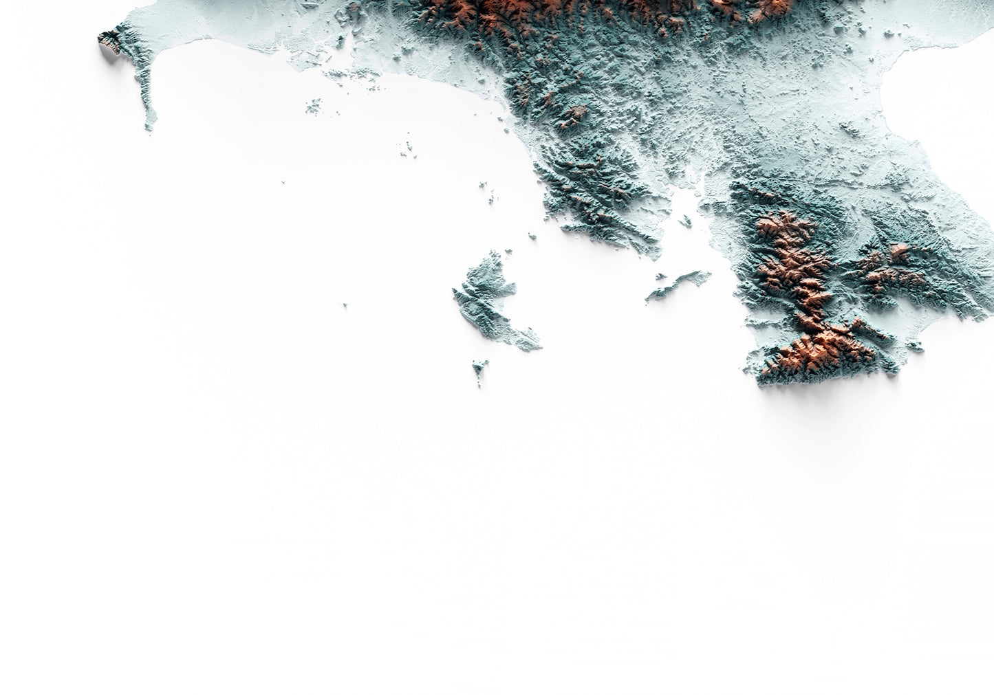PANAMÁ. Mapa de relieve con contraste.