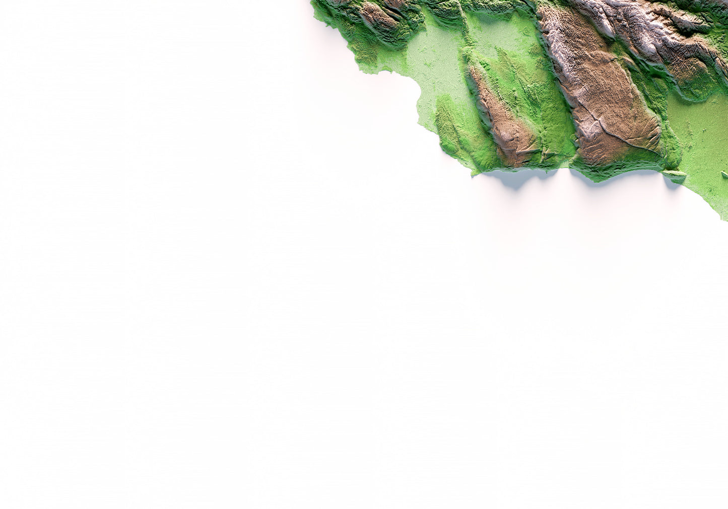 JAMAICA. Mapa de relieve clásico.