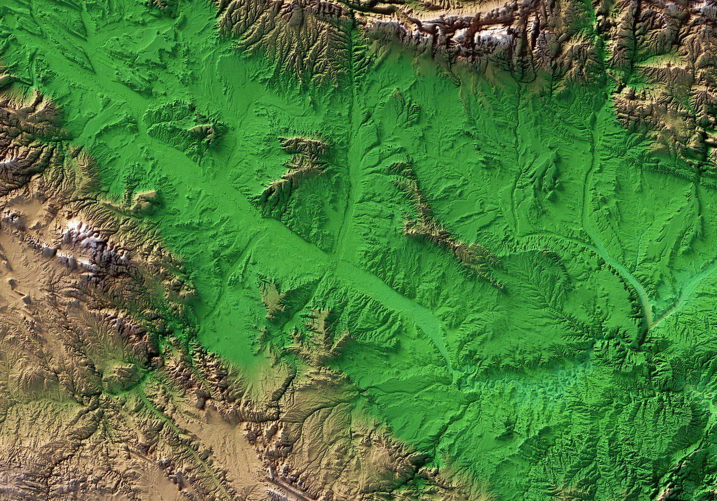 PIRINEOS. Mapa de relieve clásico.