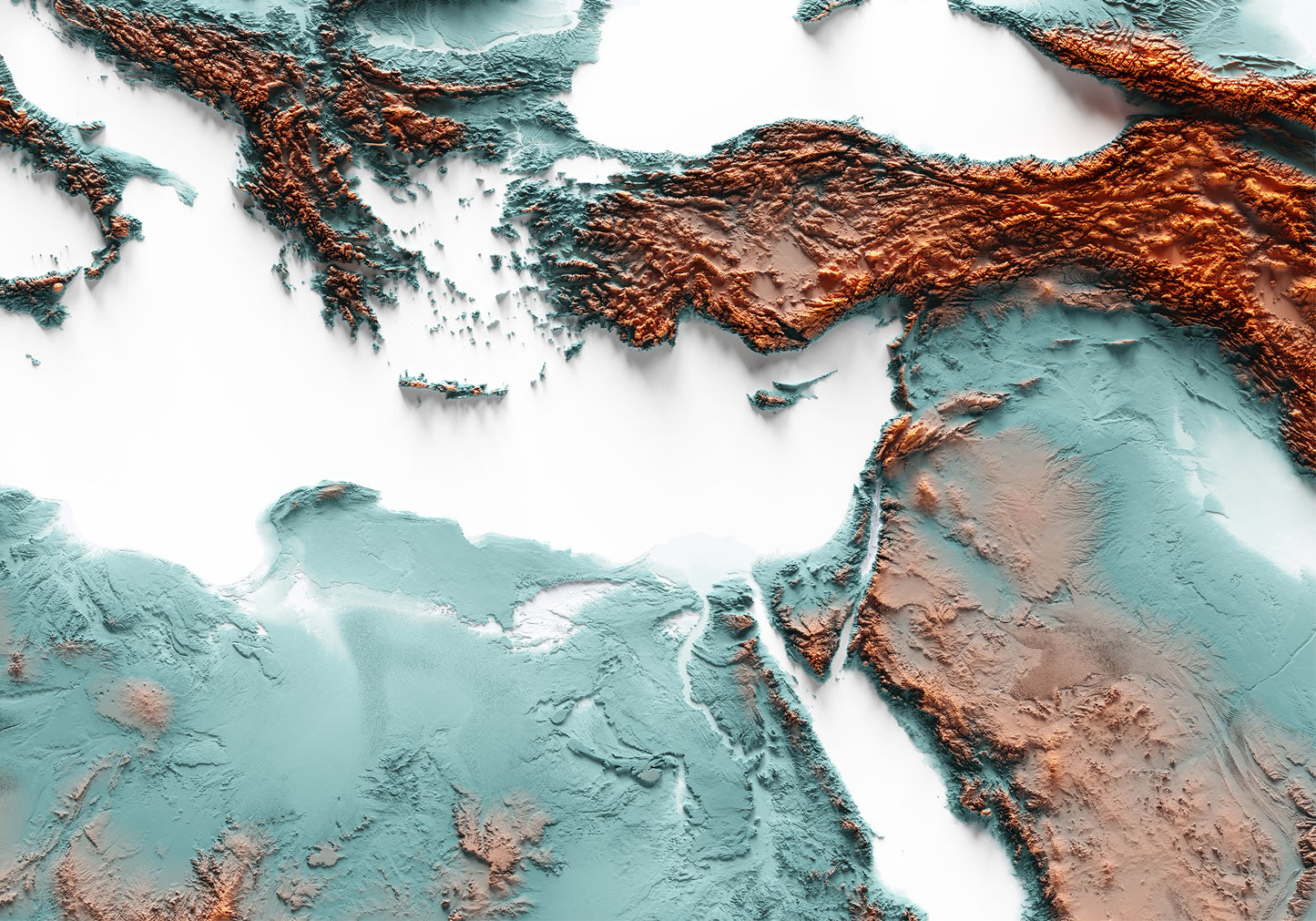 EUROPE. Mapa de relieve con contraste.
