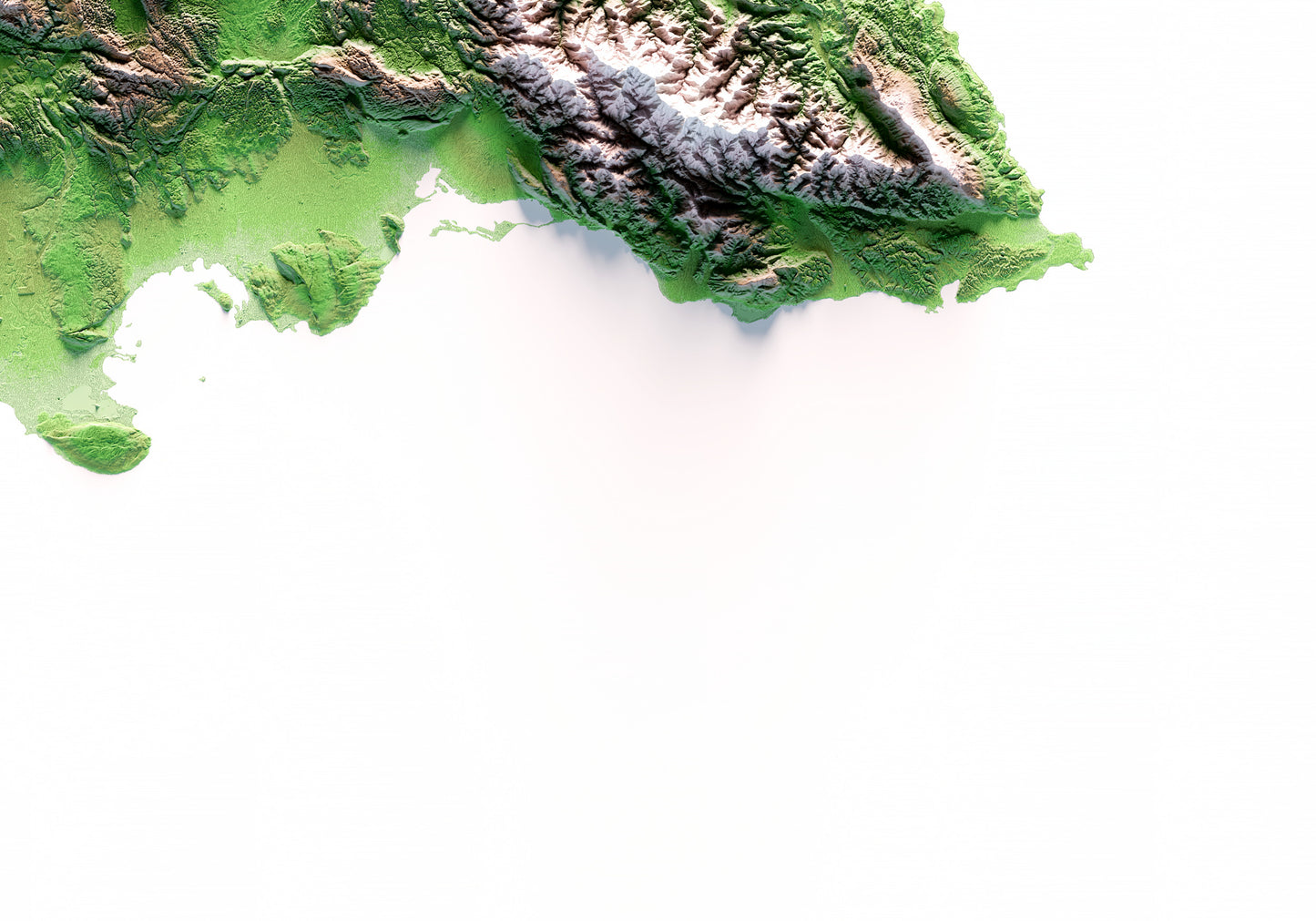 JAMAICA. Mapa de relieve clásico.