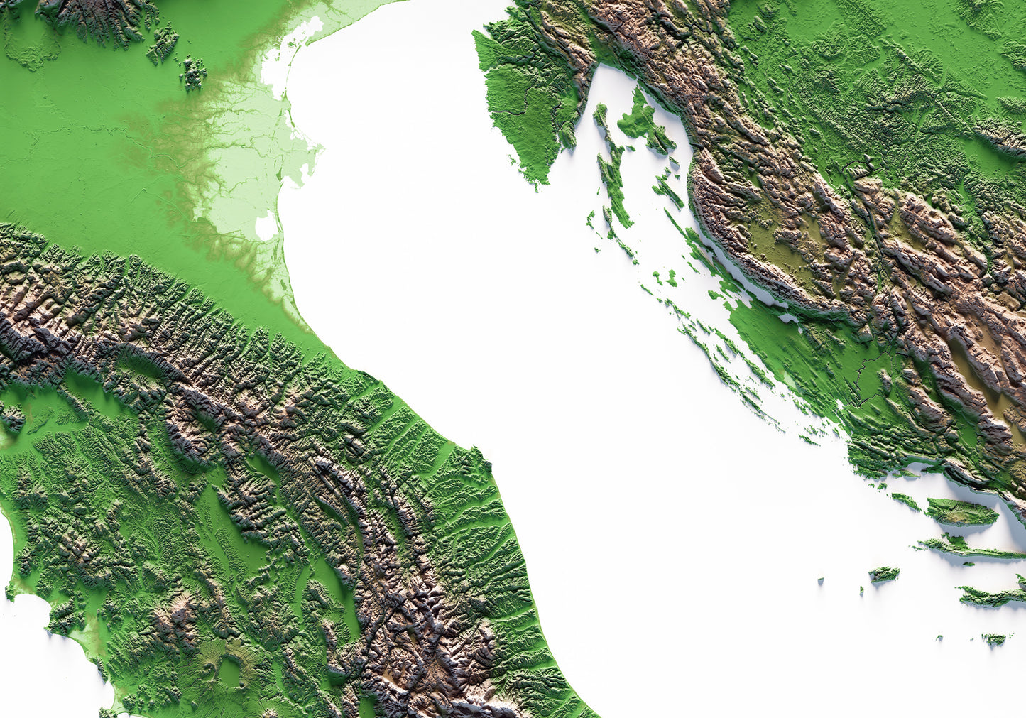 ALPES. Mapa de relieve clásico.