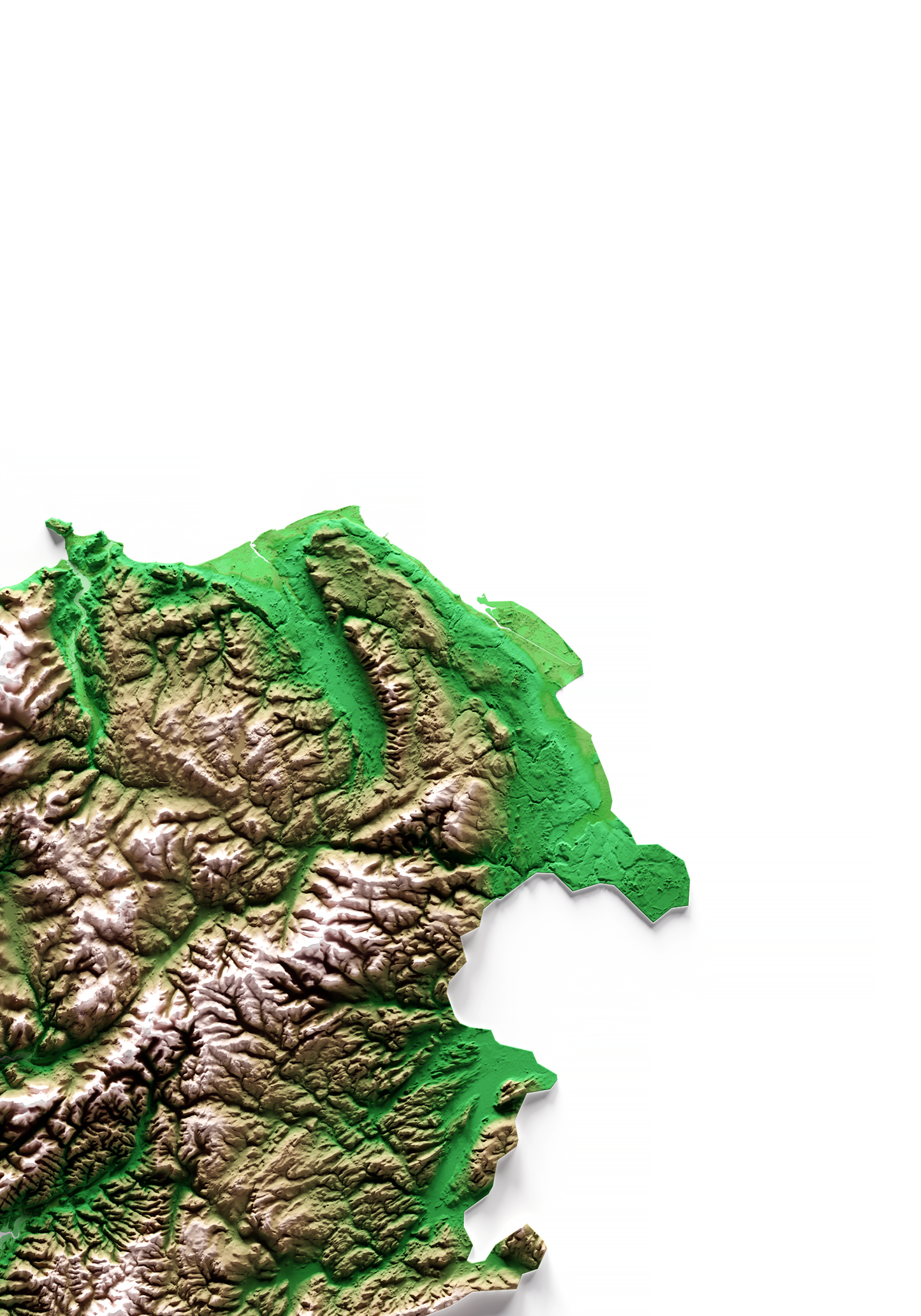 GALES - CYMRU. Classic Relief Map Print.