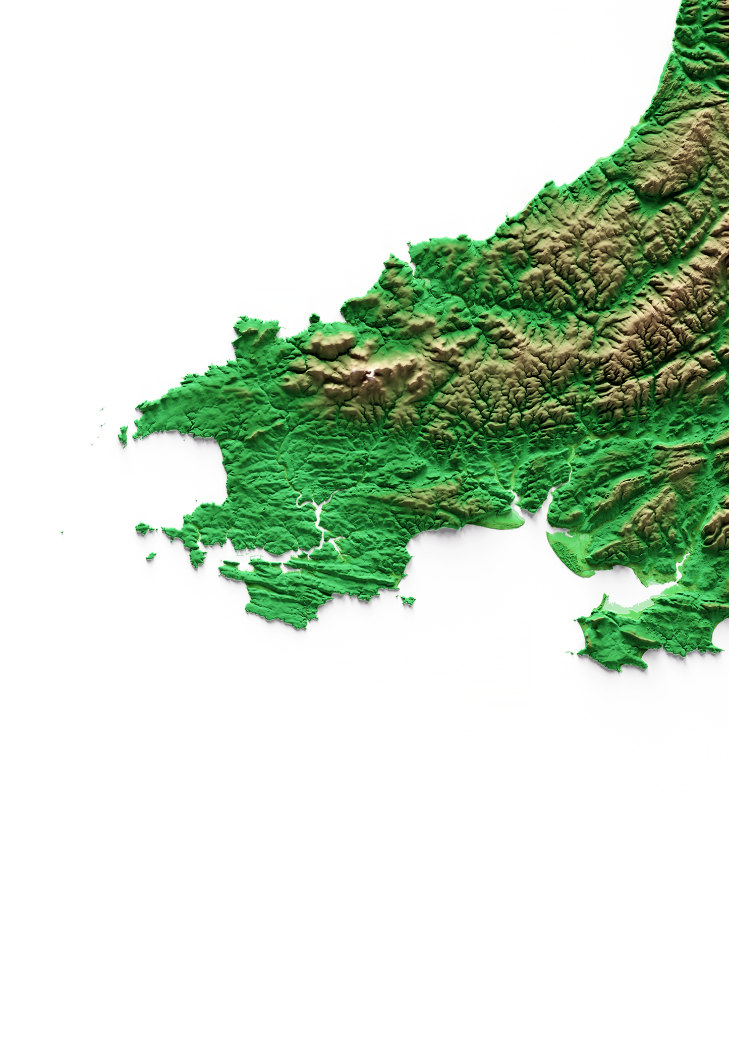 GALES - CYMRU. Classic Relief Map Print.
