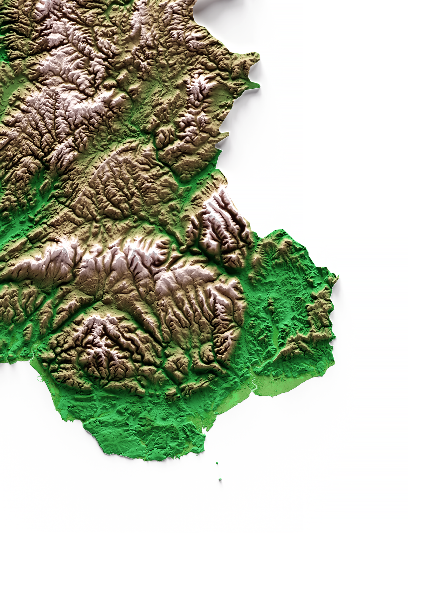 GALES - CYMRU. Classic Relief Map Print.