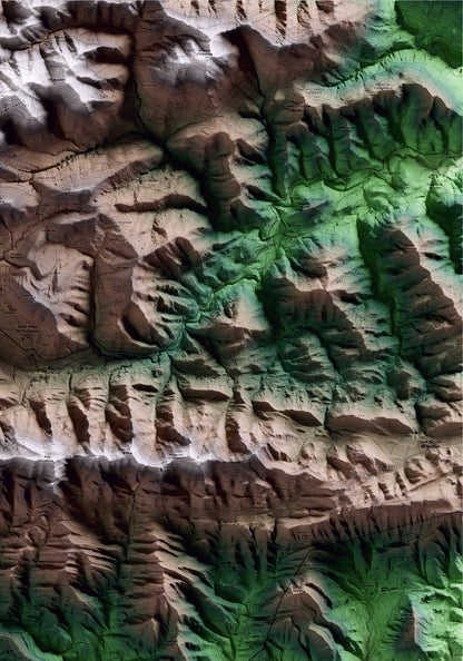 Mapa artístico del relieve de Alpens, al Lluçanès, con 15 km de entorno y base topográfica ICGC. Detalle de la zona superior derecha.