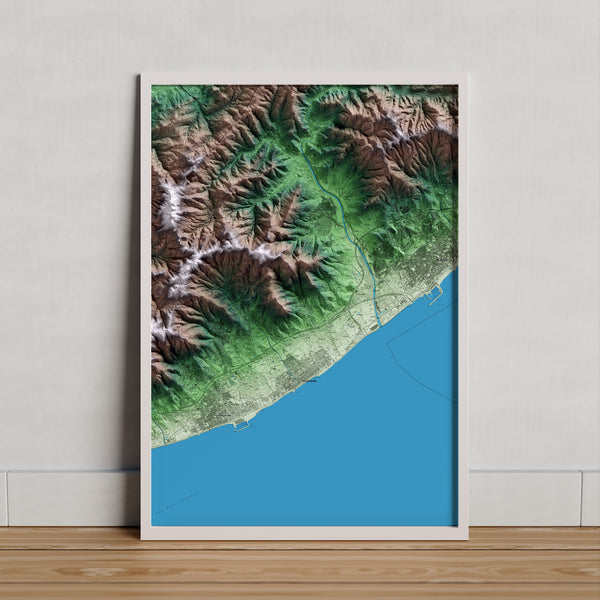 CABRERA DE MAR. Mapa artístic del relleu local.