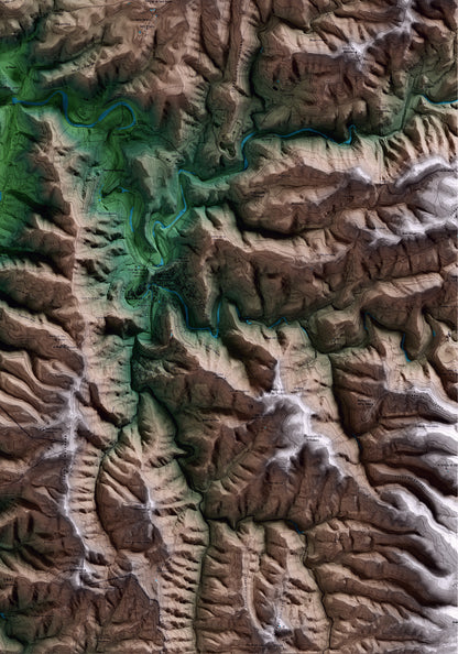 Mapa artístico del relieve de Calders, al Moianès, con 15 km de entorno y base topográfica ICGC. Detalle de la zona inferior derecha.