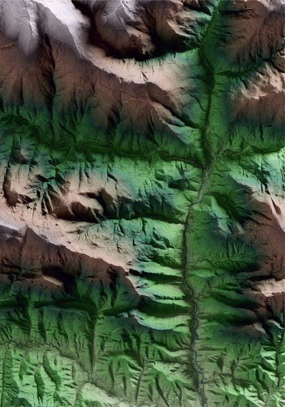 Mapa artístico del relieve de Campelles, al Ripollès, con 15 km de entorno y base topográfica ICGC