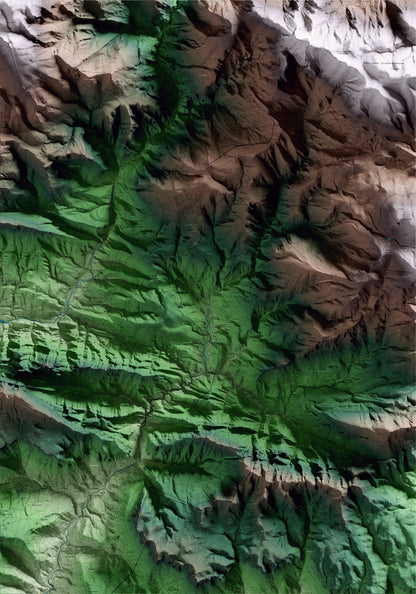 Mapa artístico del relieve de Castellar del Riu, al Berguedà, con 15 km de entorno y base topográfica ICGC