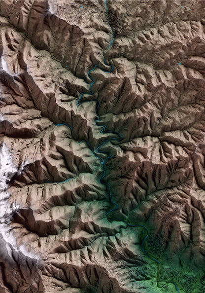 Mapa artístico del relieve de Castellar del Vallès, al Vallès Occidental, con 15 km de entorno y base topográfica ICGC. Detalle de la zona superior izquierda.