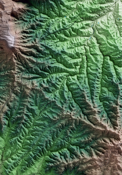Mapa artístico del relieve de Castellfollit del Boix, al Bages, con 15 km de entorno y base topográfica ICGC. Detalle de la zona inferior derecha.